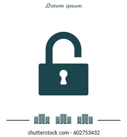open lock icon, vector illustration