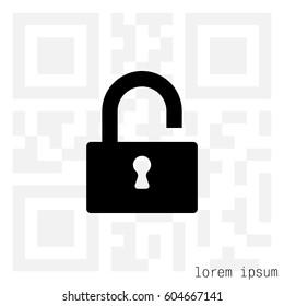 open lock icon, vector illustration