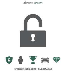 open lock icon, vector illustration