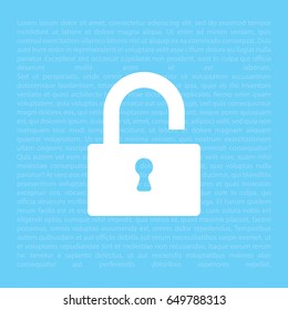open lock icon, vector illustration