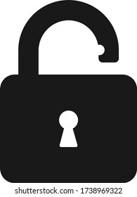 open lock icon vector isolate