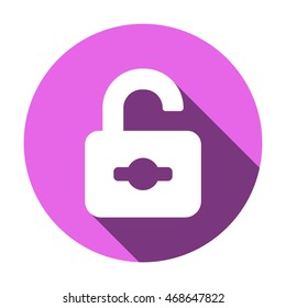 Open lock  icon,vector. Flat design.