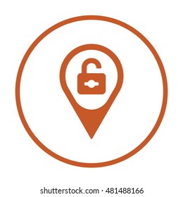 Open lock icon,vector. Flat design.