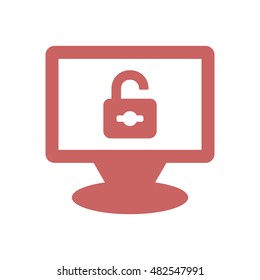 Open lock  icon,vector. Flat design.