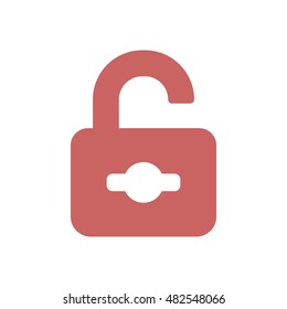 Open lock  icon,vector. Flat design.