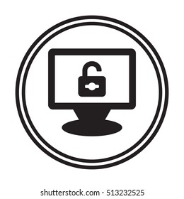 Open lock  icon,vector. Flat design.