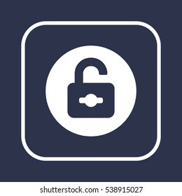 Open lock  icon,vector. Flat design.