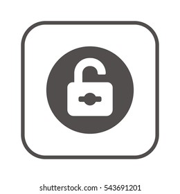 Open lock  icon,vector. Flat design.