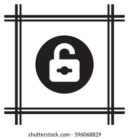 Open lock  icon,vector. Flat design.