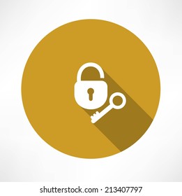 open lock with a key icon