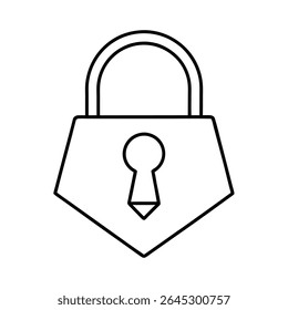 open lock line art design