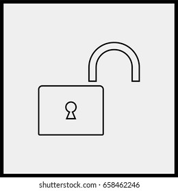 Open lock line icon
