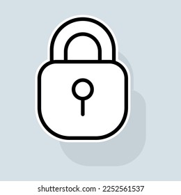 Open lock line icon. Key, closed, password, safety, privacy, unlock, secure, access, secret. Secure concept. Vector sticker line icon on white background