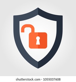 Open lock low security icon