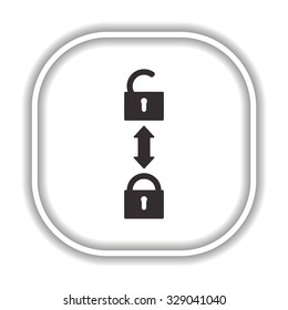 Open lock.  Modern design flat style icon
