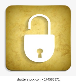 open lock parchment icon