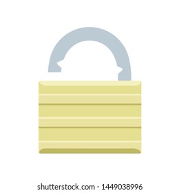 Open lock symbol vector illustration metal gold modern