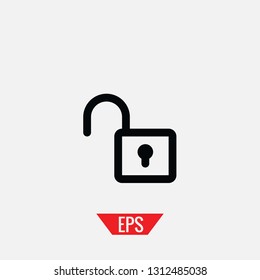 Open lock vector icon
