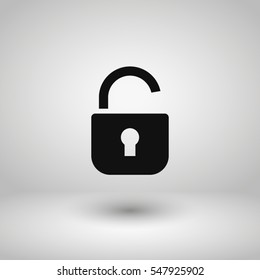 Open lock vector icon