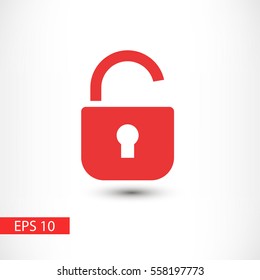 Open lock vector icon