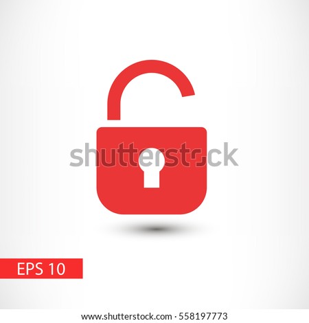 Open lock vector icon