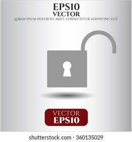 Open Lock vector icon or symbol
