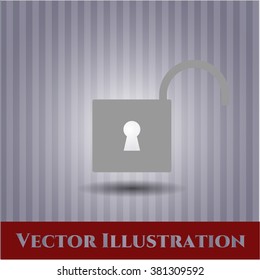 Open Lock vector icon or symbol