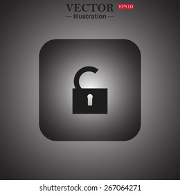 open lock, web icon. vector design