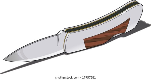 An open lockblade knife