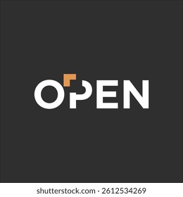 Open logo text vector design