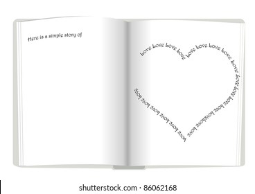 open love book vector illustration