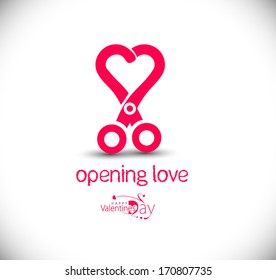 Open love icon, isolated vector symbol