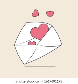 
open love letter with hearts