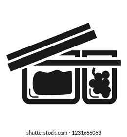 Open lunchbox icon. Simple illustration of open lunchbox vector icon for web design isolated on white background
