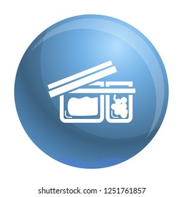 Open lunchbox icon. Simple illustration of open lunchbox vector icon for web design isolated on white background