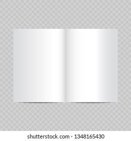 open magazine empty pages vector white realistic blink