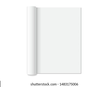 open magazine isolated on white background mock up vector