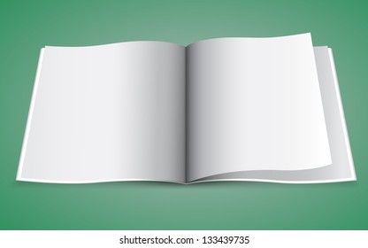 Open magazine with sheets for presentation