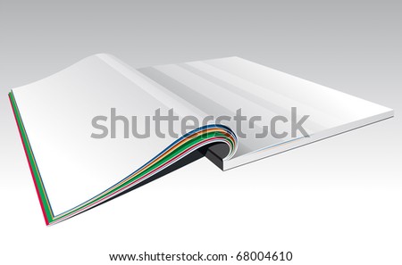 Open Magazine Template with Blank Spread. Vector Illustration