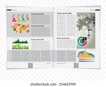 Offenes Magazin. Vektorgrafik. 