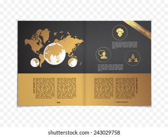 Open magazine, vector Illustration. 