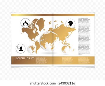 Open magazine, vector Illustration. 