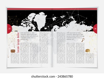 Open magazine, vector Illustration. 