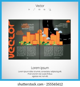 Open magazine, vector Illustration.