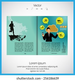 Open Magazine, vector Illustration