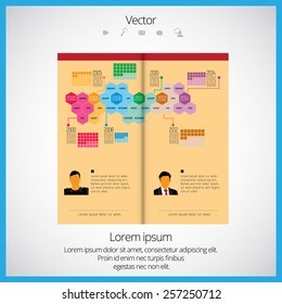 Open Magazine, vector Illustration