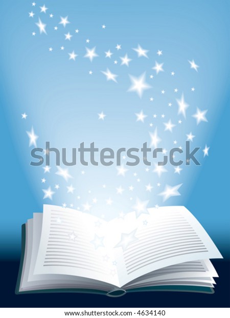 Download Open Magic Book Flying Shining Stars Stock Vector (Royalty Free) 4634140