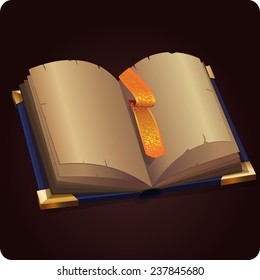 Open magic book  icon game element vector. Vector design for app user interface