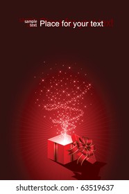 Open magic Gift box, illustration