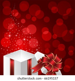 Open magic Gift box, illustration